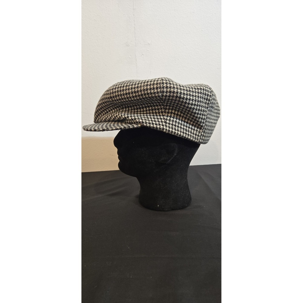 Vtg 90s New York Hat And Cap Company Oversized Houndstooth Newsboy Cap OSFA - Picture 2 of 9